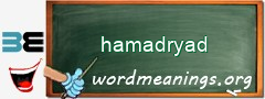 WordMeaning blackboard for hamadryad